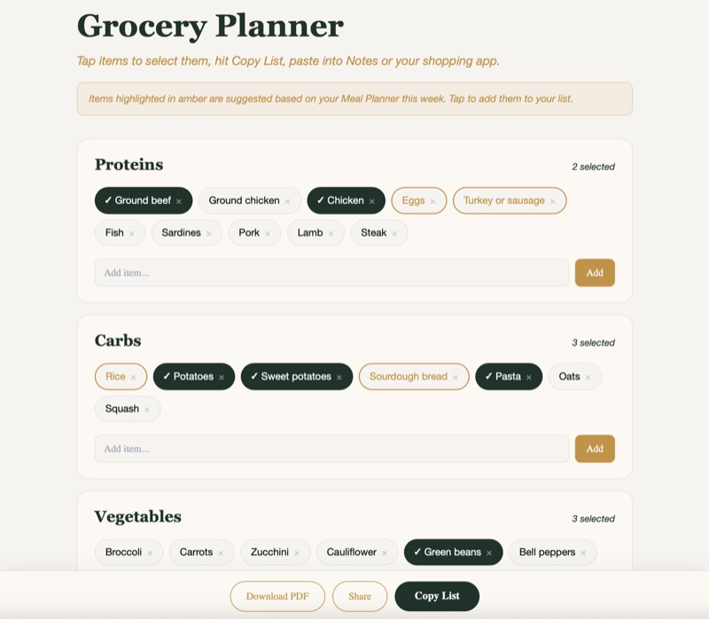 Grocery Planner